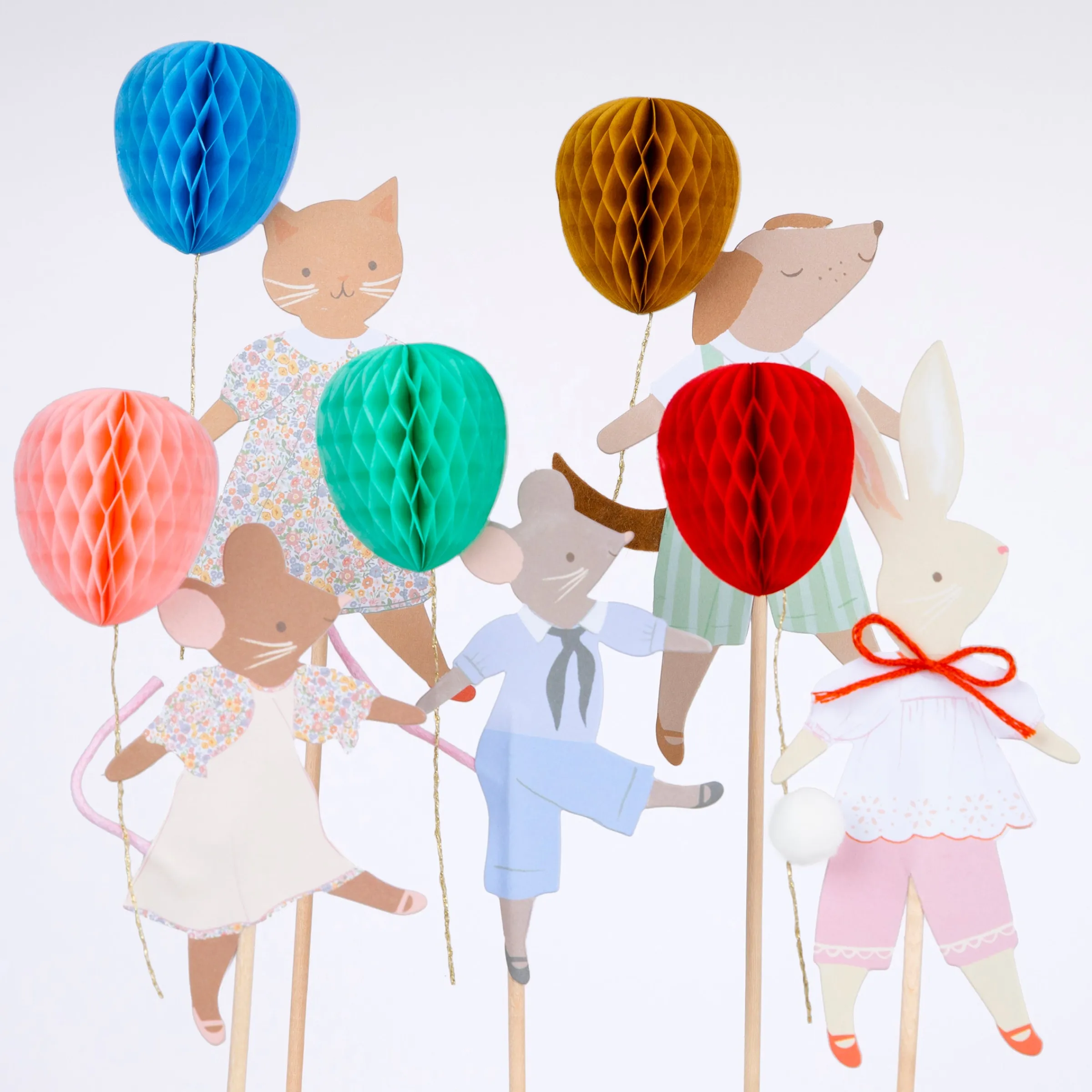 Animal Friends Cake Toppers (x 5)>Meri Meri Best