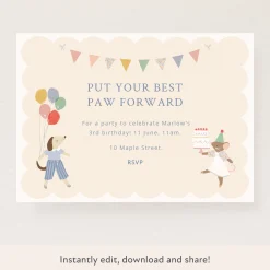 Animal Friends Download & Print Invitation>Meri Meri Sale