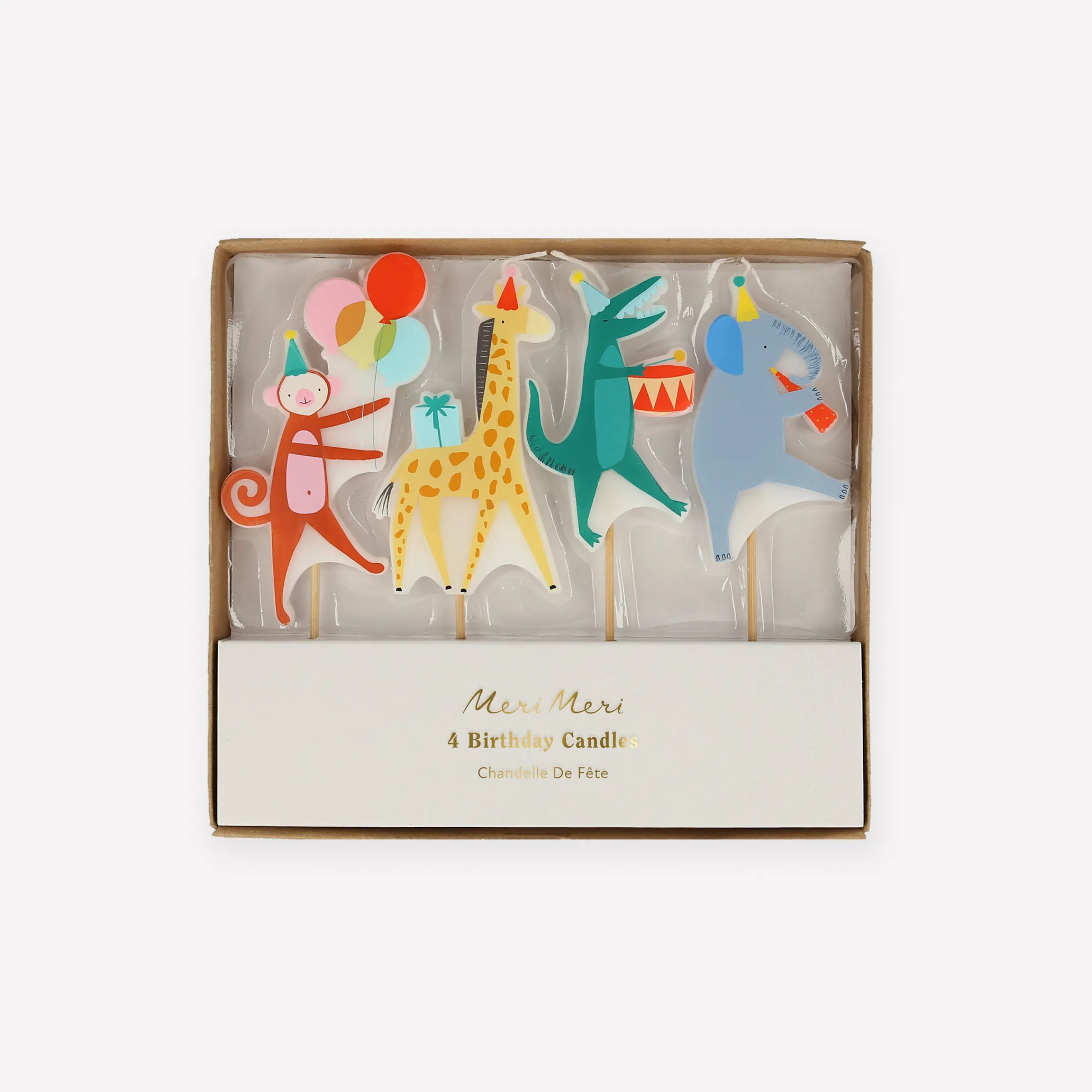 Animal Parade Candles (x 4)>Meri Meri New