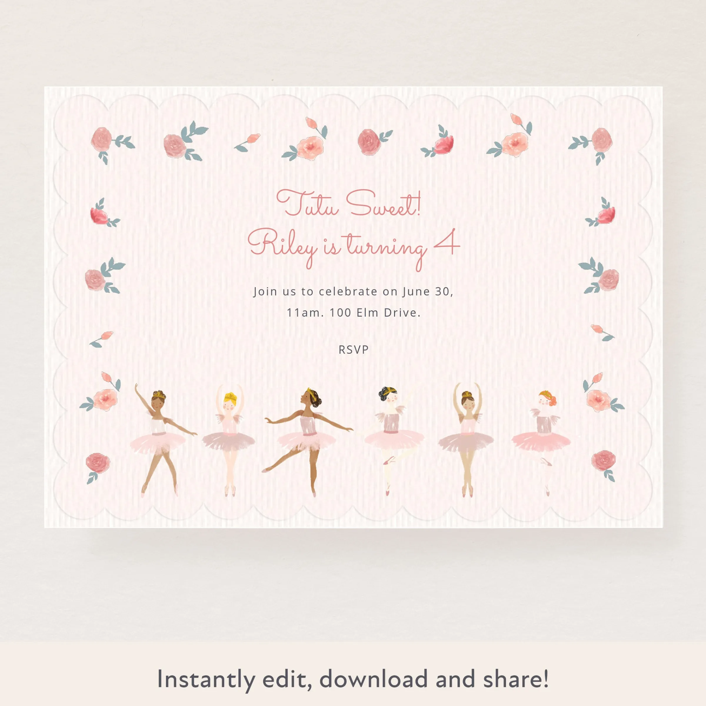 Ballet Download & Print Invitation>Meri Meri Discount
