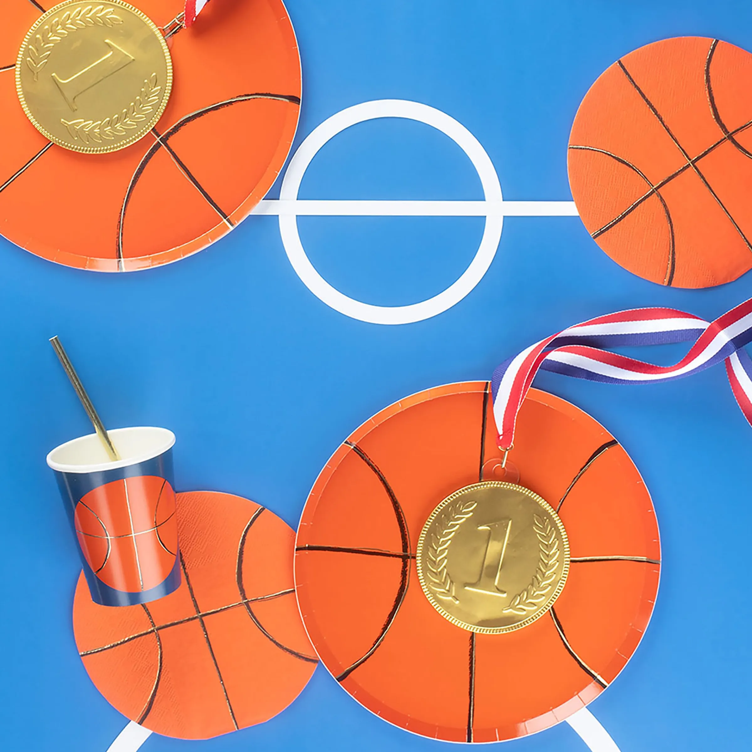Basketball Plates (x 8)>Meri Meri Best