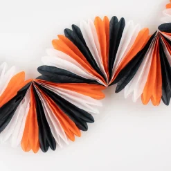 Black & Orange Stripe Honeycomb Garland><noscript><img width=
