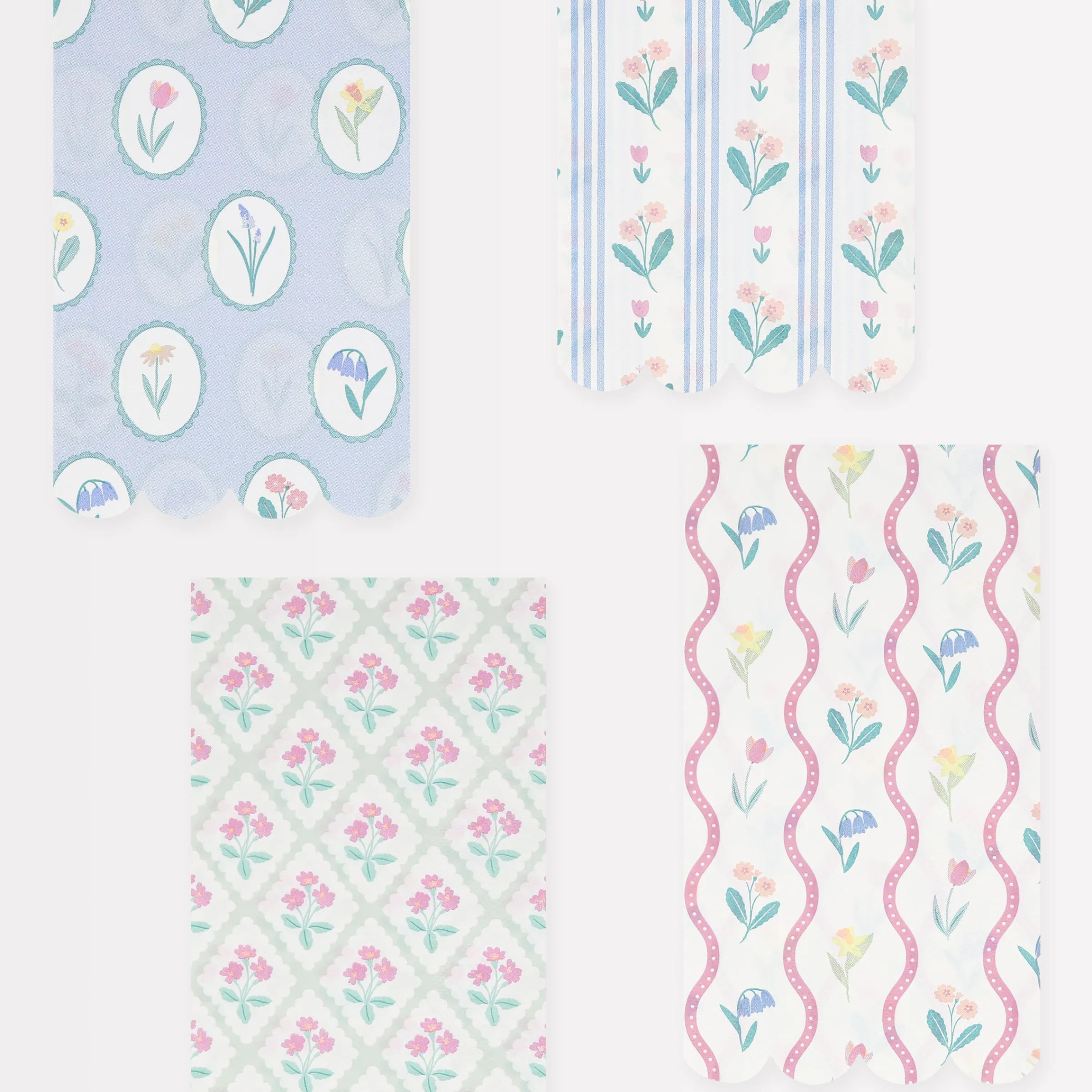 Bloomsbury Floral Pattern Guest Towels (x 16)>Meri Meri Clearance