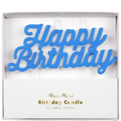 Blue Happy Birthday Candle>Meri Meri New
