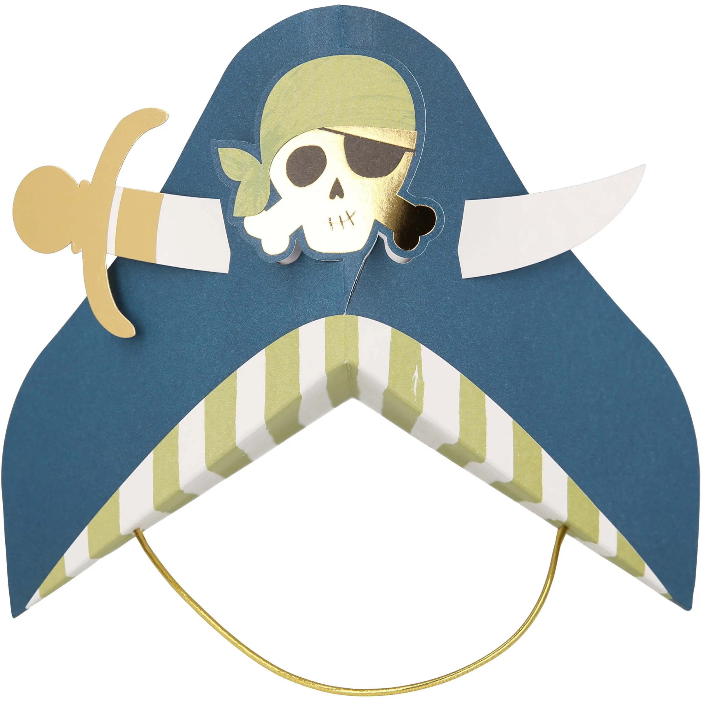 Blue Pirate Party Hats (x 8)>Meri Meri Online