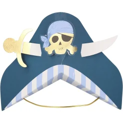 Blue Pirate Party Hats (x 8)><noscript><img width=