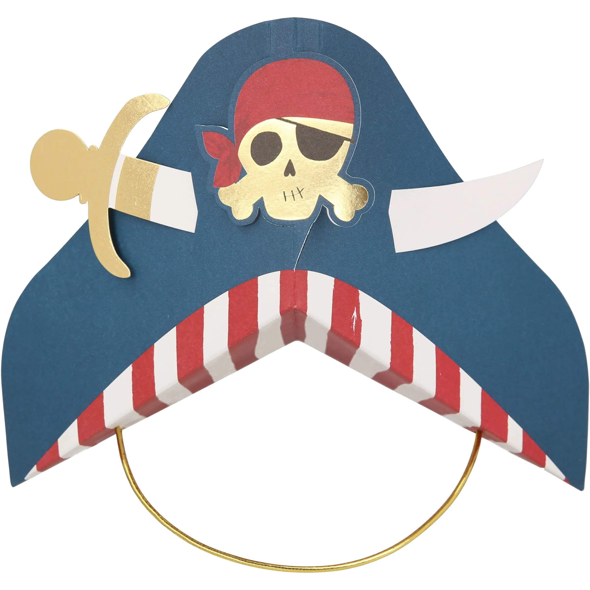 Blue Pirate Party Hats (x 8)>Meri Meri Online
