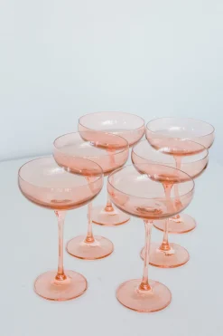 Blush Pink Champagne Coupe Stemware (x 6)>Meri Meri Fashion