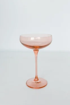 Blush Pink Champagne Coupe Stemware (x 6)><noscript><img width=