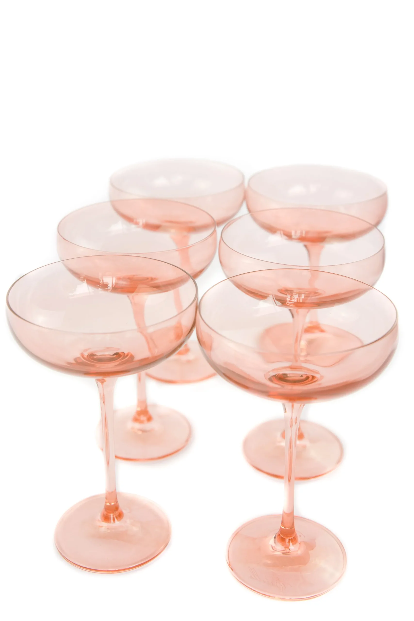 Blush Pink Champagne Coupe Stemware (x 6)>Meri Meri Fashion