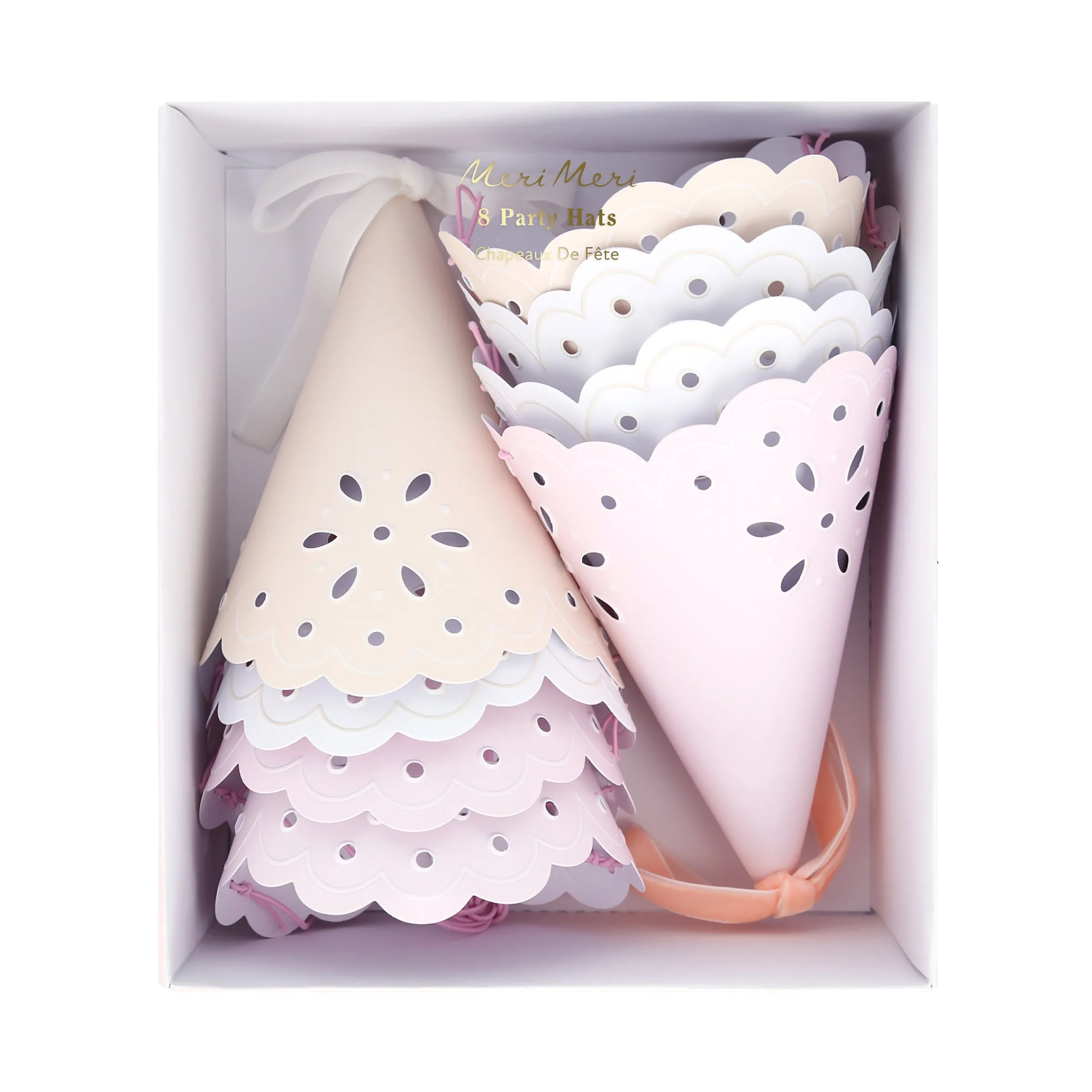 Broderie Anglaise Lace Party Hats (x 8)>Meri Meri Best