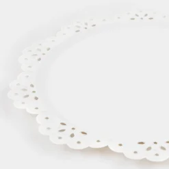 Broderie Anglaise Lace White Dinner Plates (x 8)><noscript><img width=