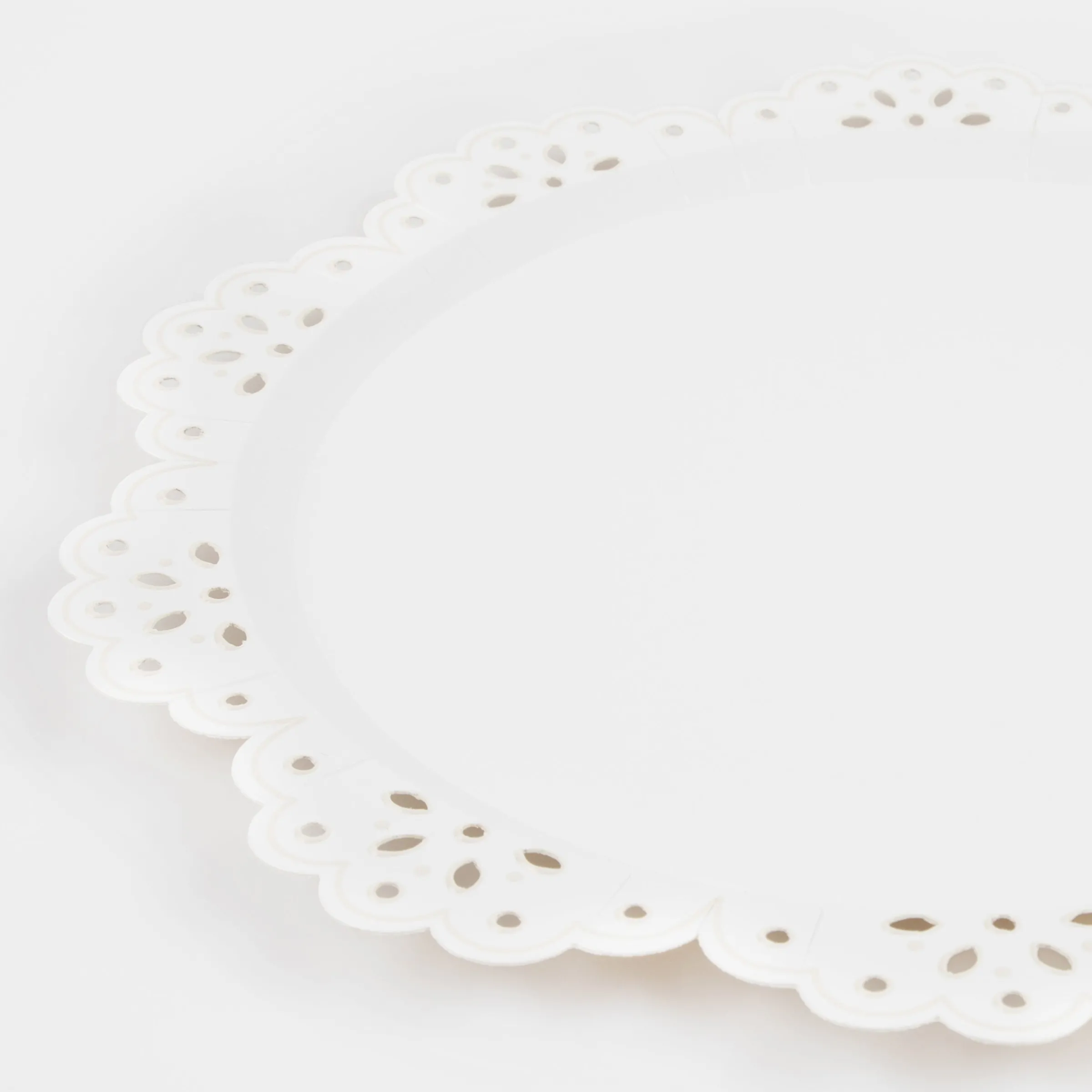 Broderie Anglaise Lace White Dinner Plates (x 8)>Meri Meri Clearance