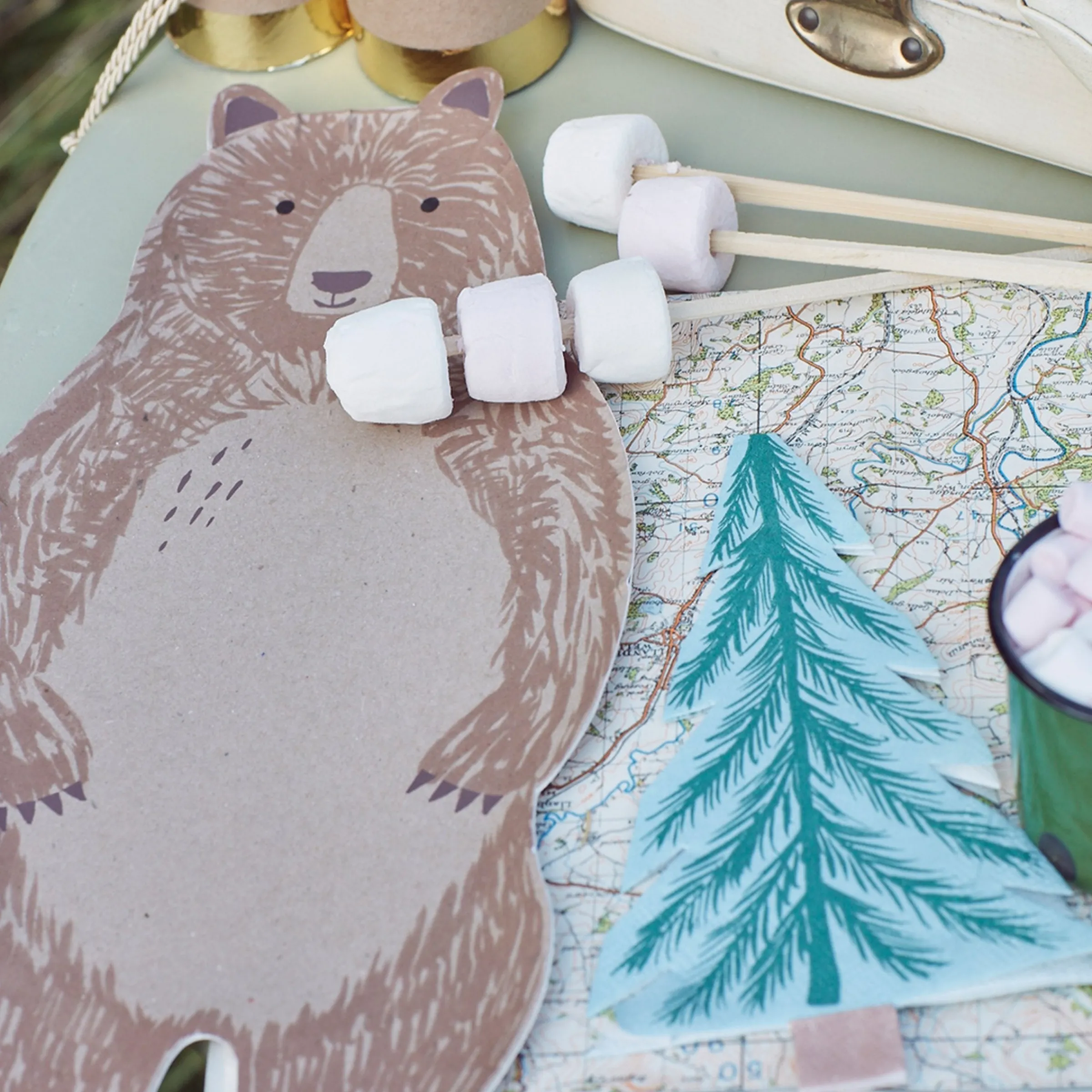 Brown Bear Large Plates (x 8)>Meri Meri Hot