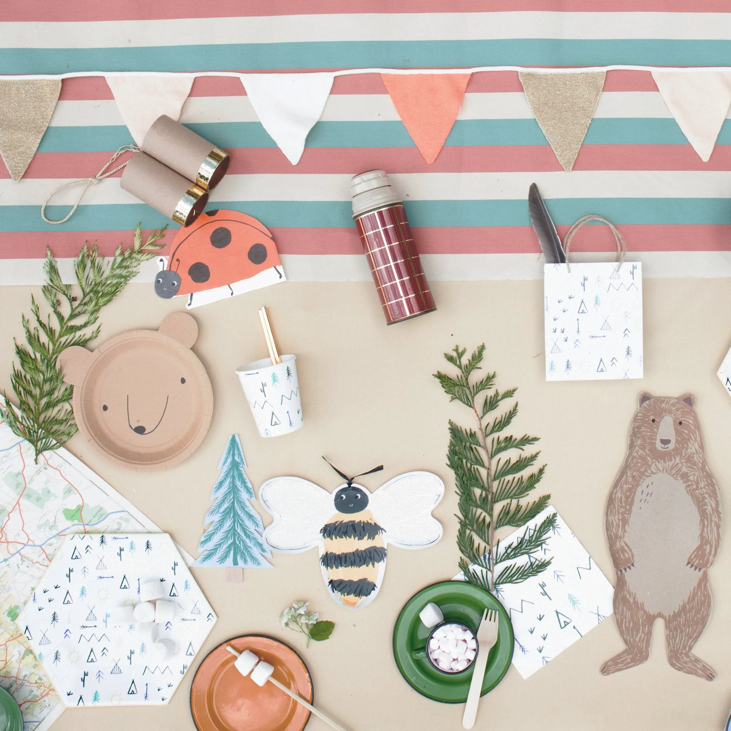 Brown Bear Large Plates (x 8)>Meri Meri Hot