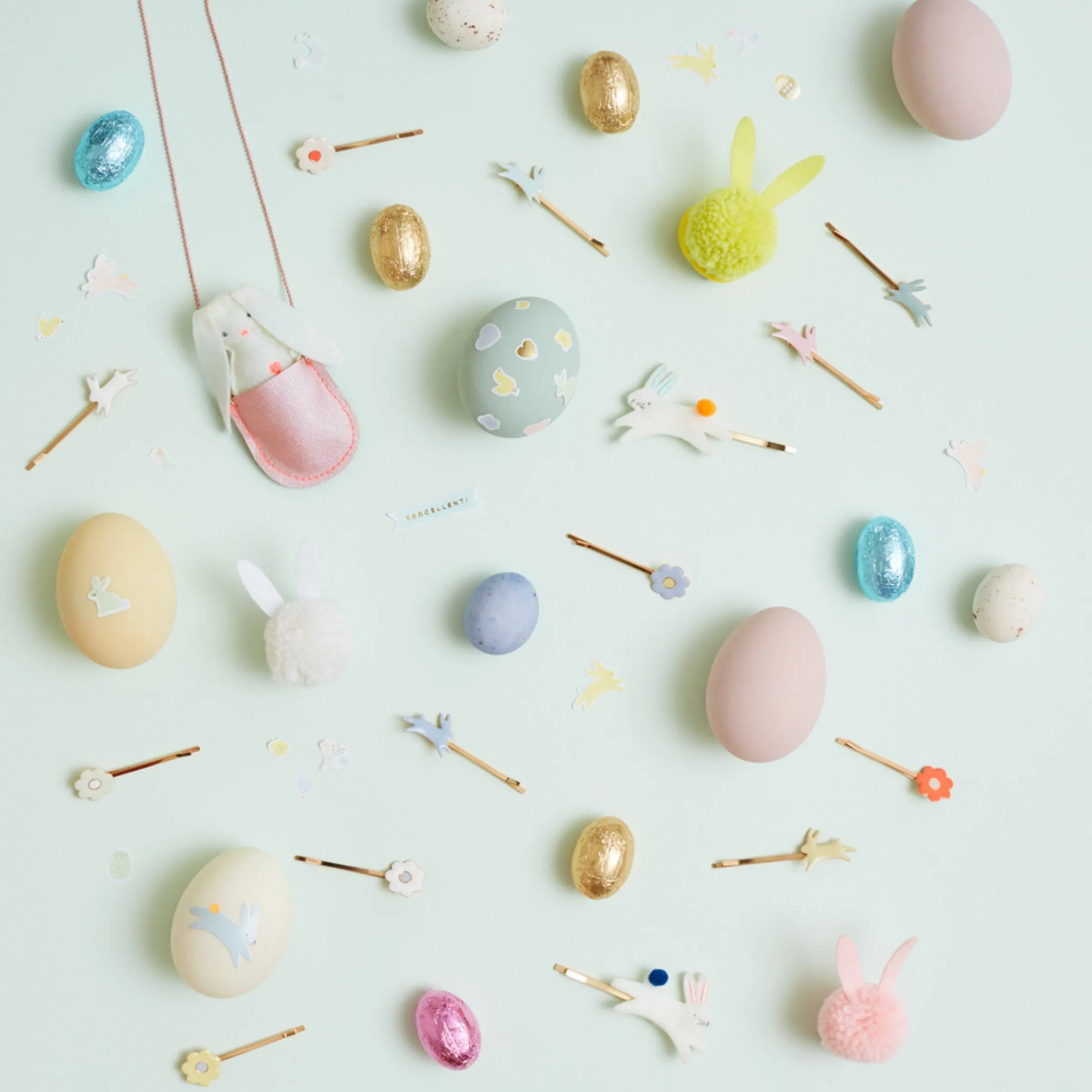 Bunny Enamel Hair Slides (x 6)>Meri Meri Clearance