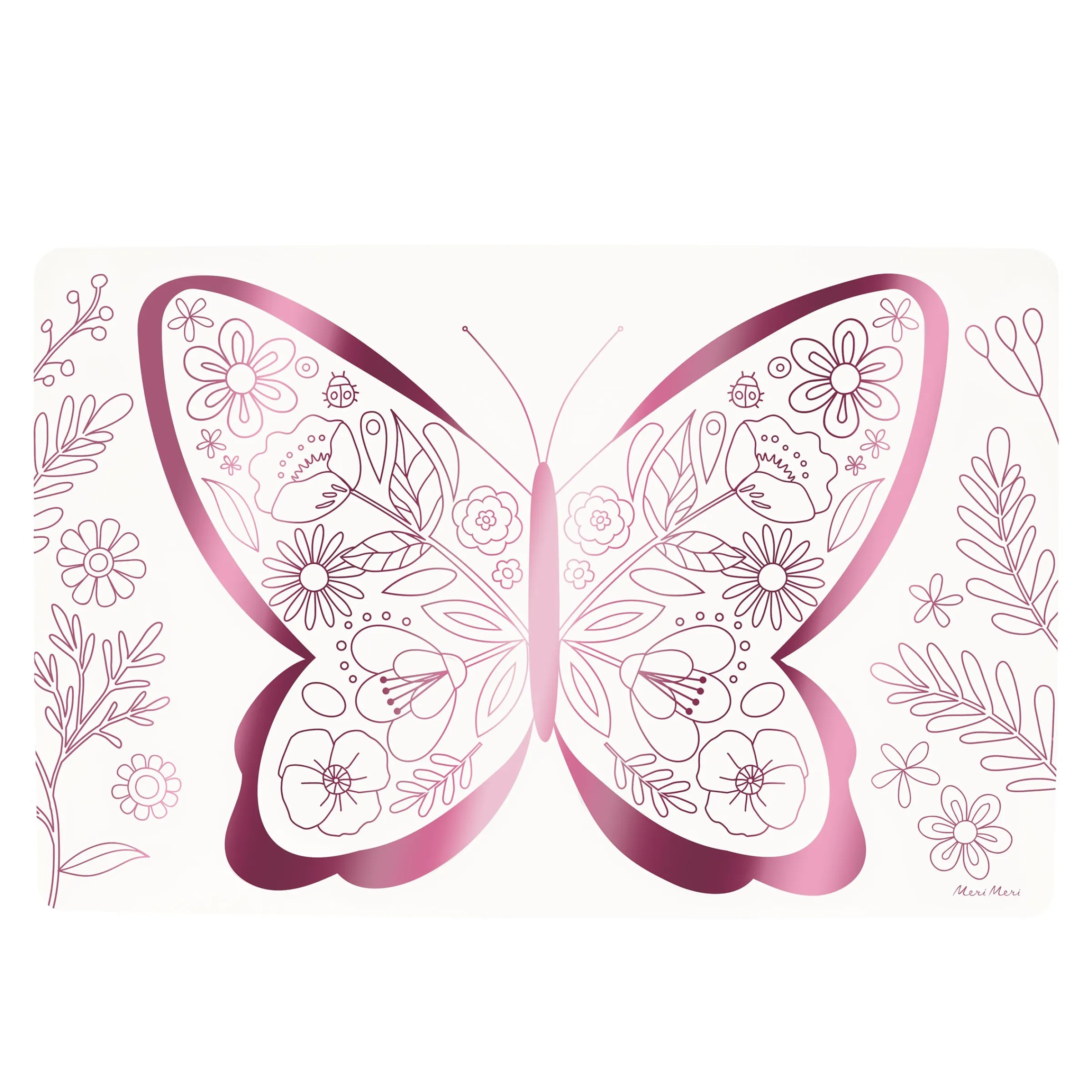 Butterflies & Flowers Coloring Placemats (x 8)>Meri Meri Best