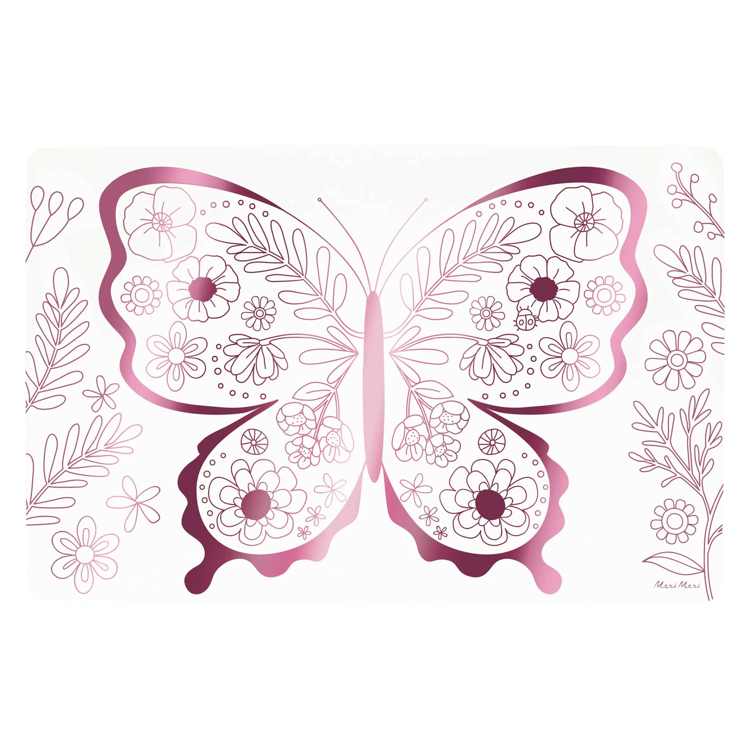 Butterflies & Flowers Coloring Placemats (x 8)>Meri Meri Best