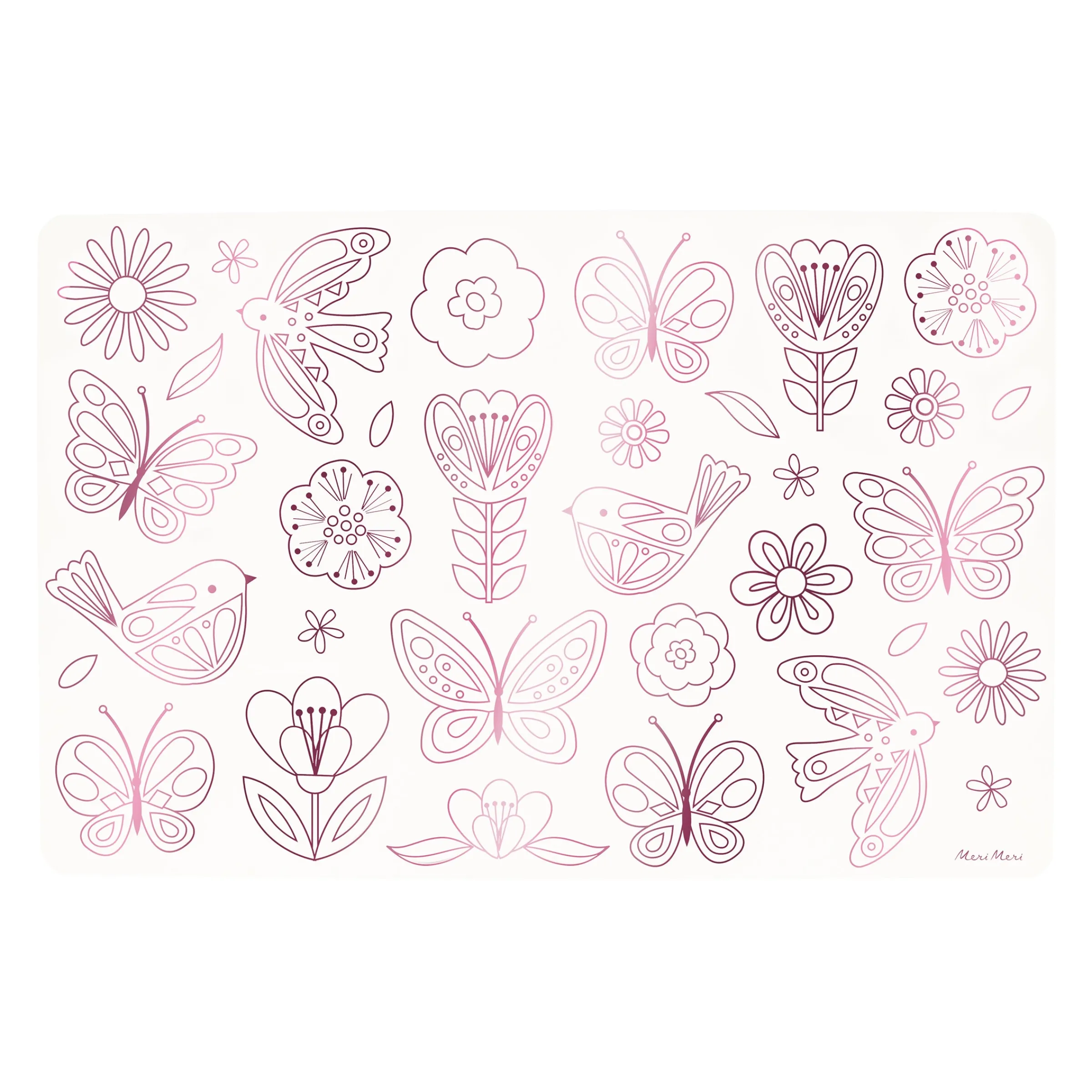 Butterflies & Flowers Coloring Placemats (x 8)>Meri Meri Best