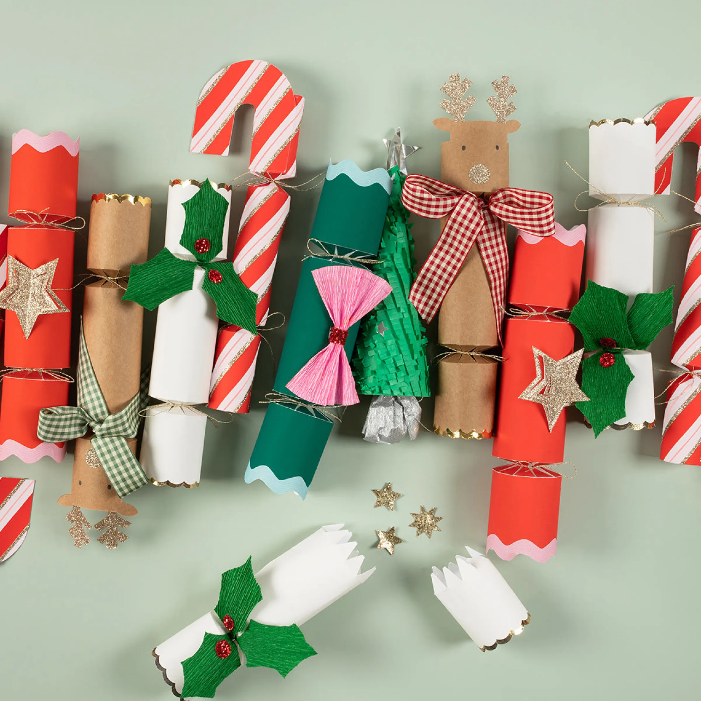 Candy Cane Shape Crackers (x 6)>Meri Meri Outlet