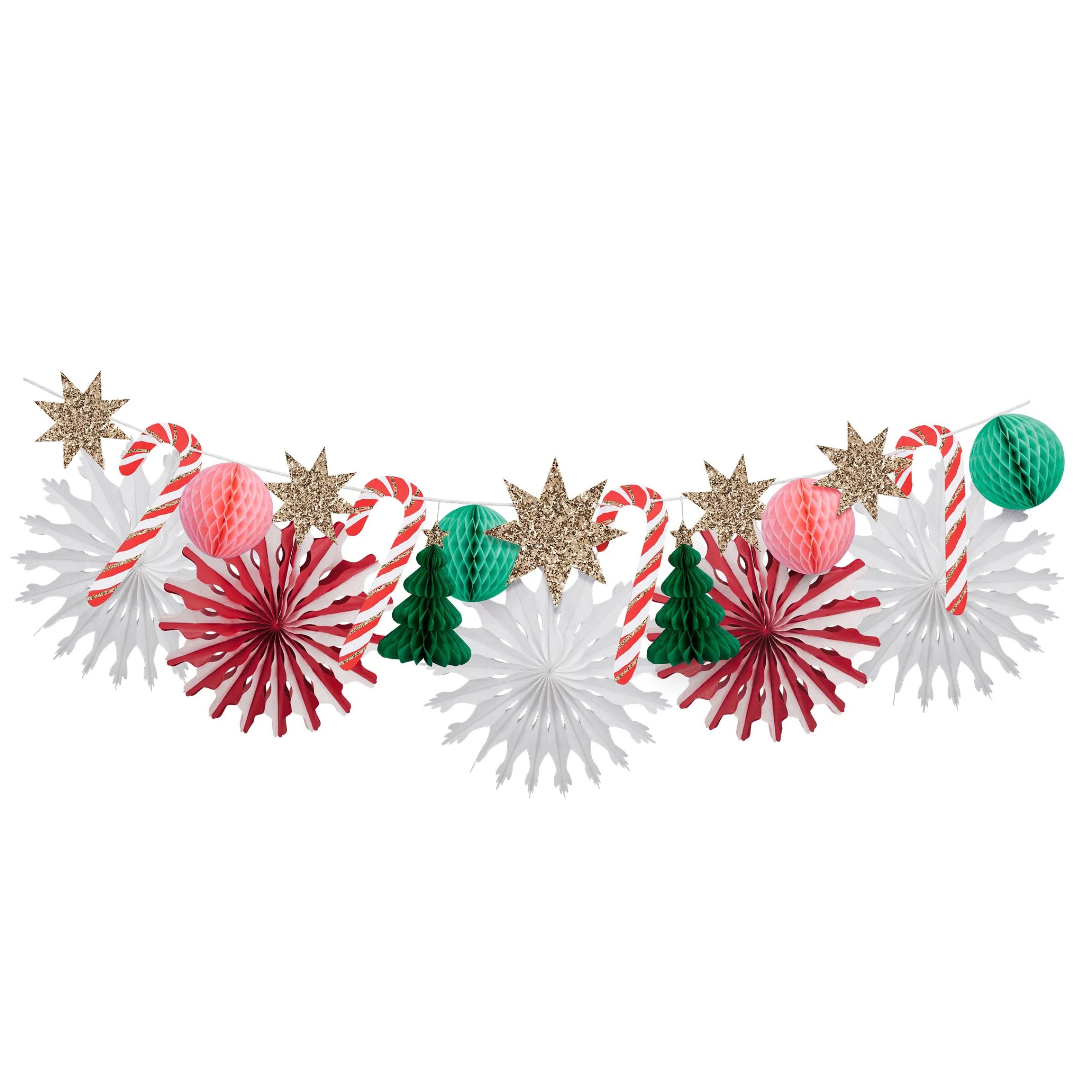 Christmas Honeycomb Garland>Meri Meri Online