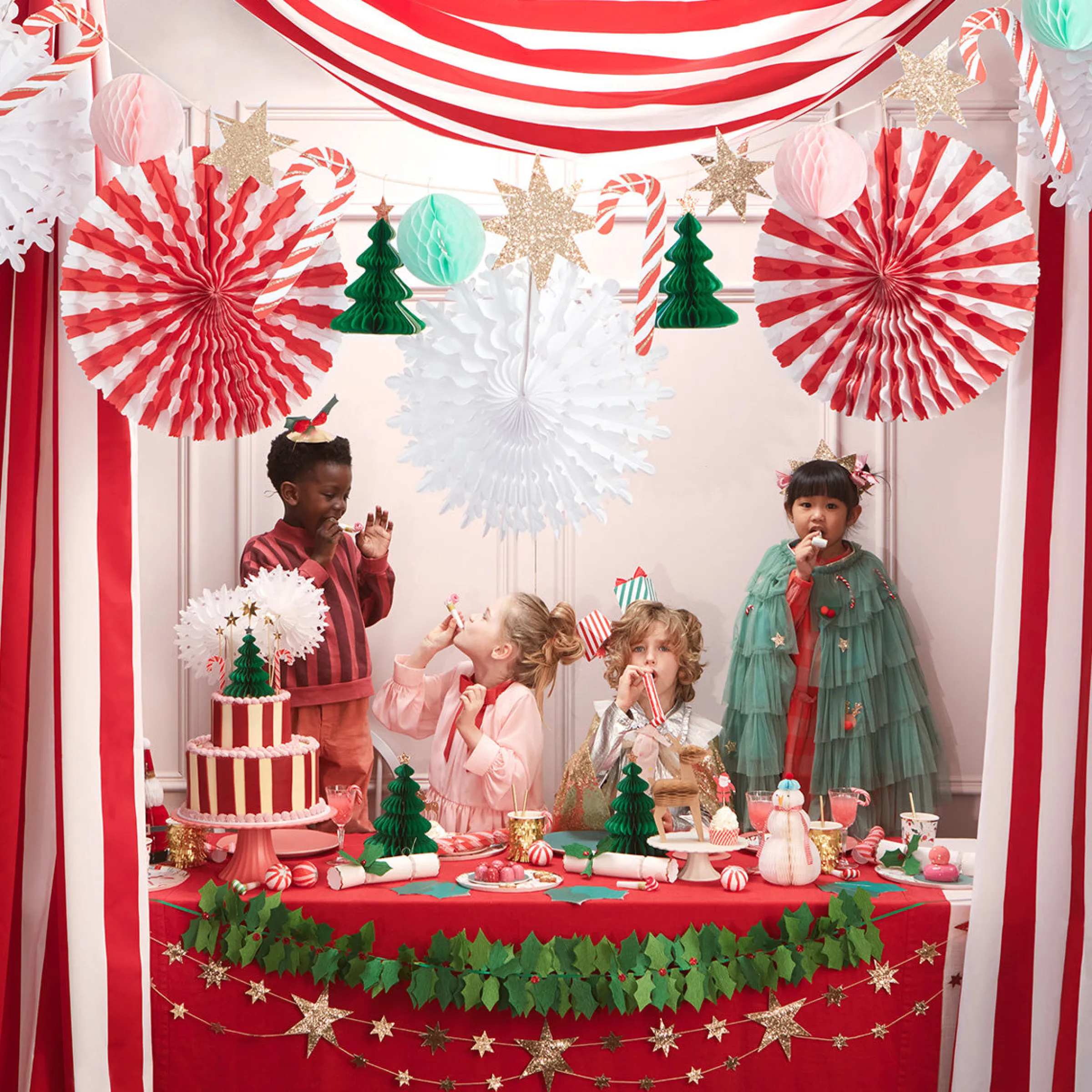 Christmas Honeycomb Garland>Meri Meri Online