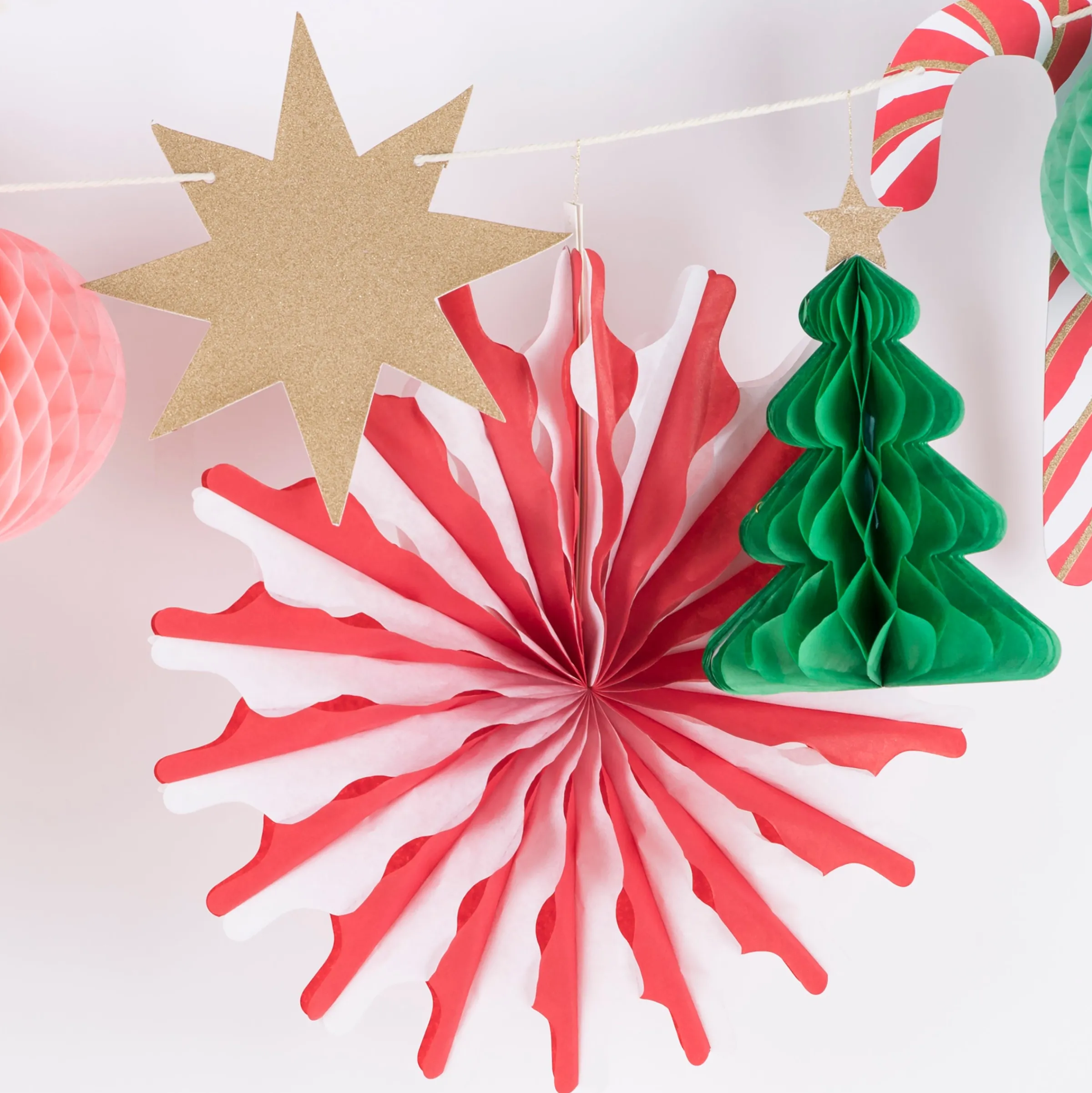 Christmas Honeycomb Garland>Meri Meri Online