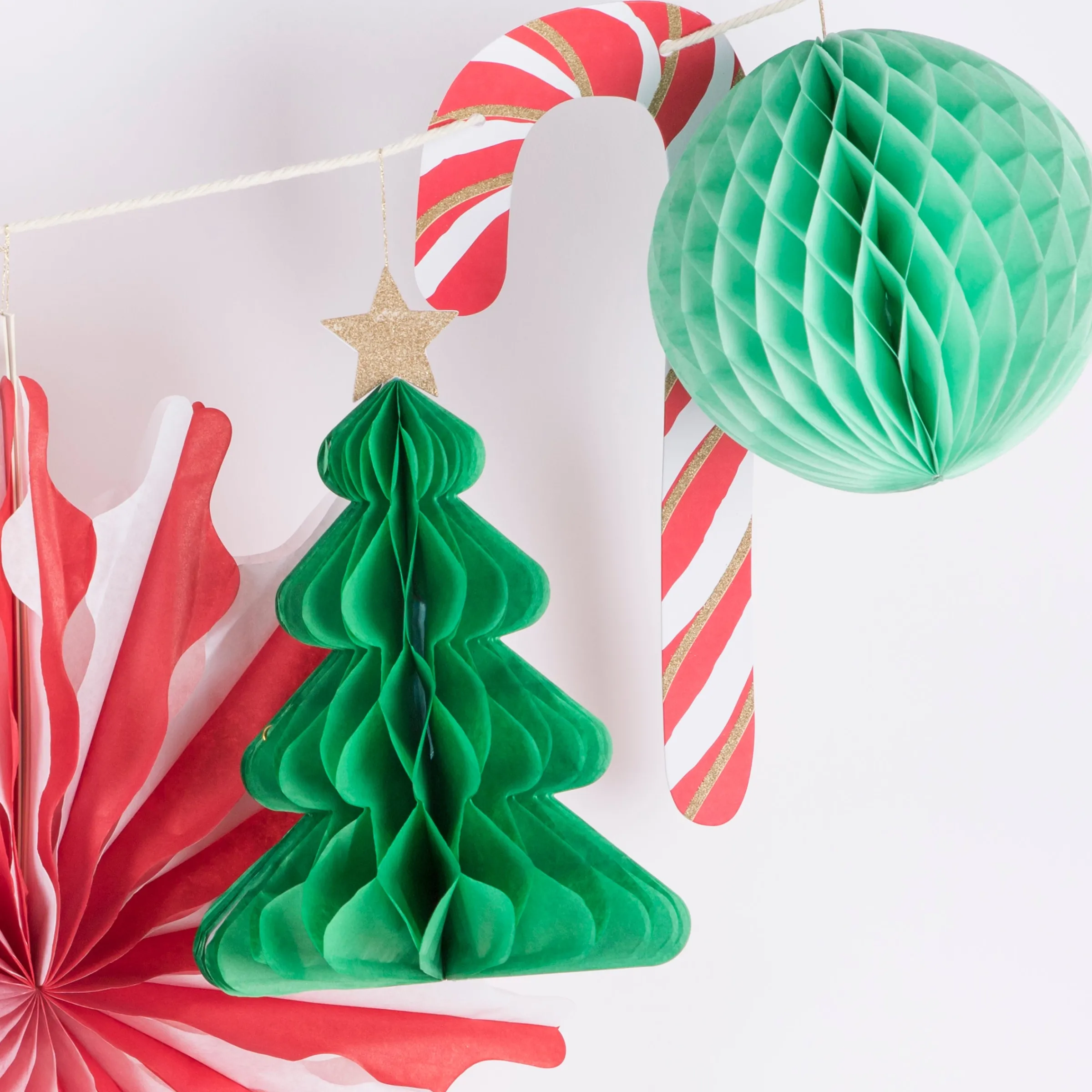 Christmas Honeycomb Garland>Meri Meri Online
