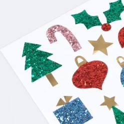 Christmas Icon Chunky Glitter Stickers (x 8 sheets)>Meri Meri Sale