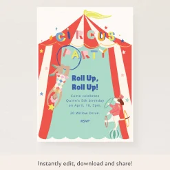 Circus Download & Print Invitation>Meri Meri Fashion