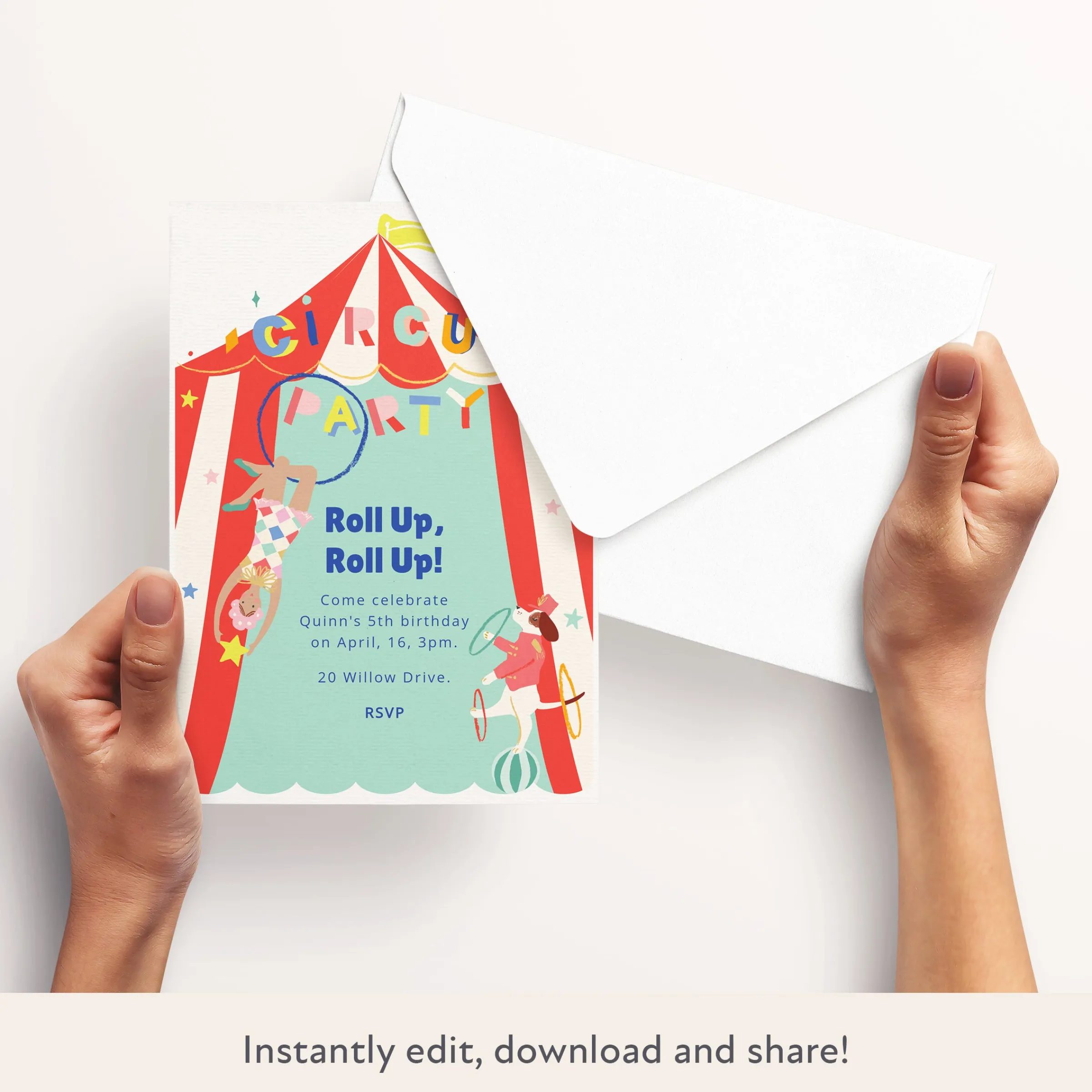 Circus Download & Print Invitation>Meri Meri Fashion