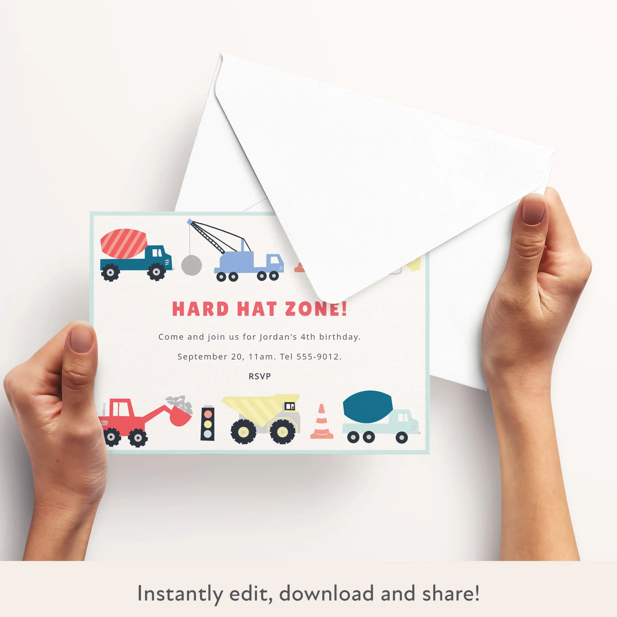 Construction Download & Print Invitation>Meri Meri New
