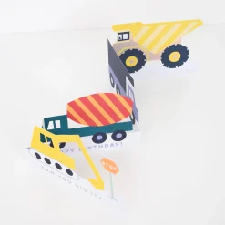 Construction Vehicles Birthday Card><noscript><img width=