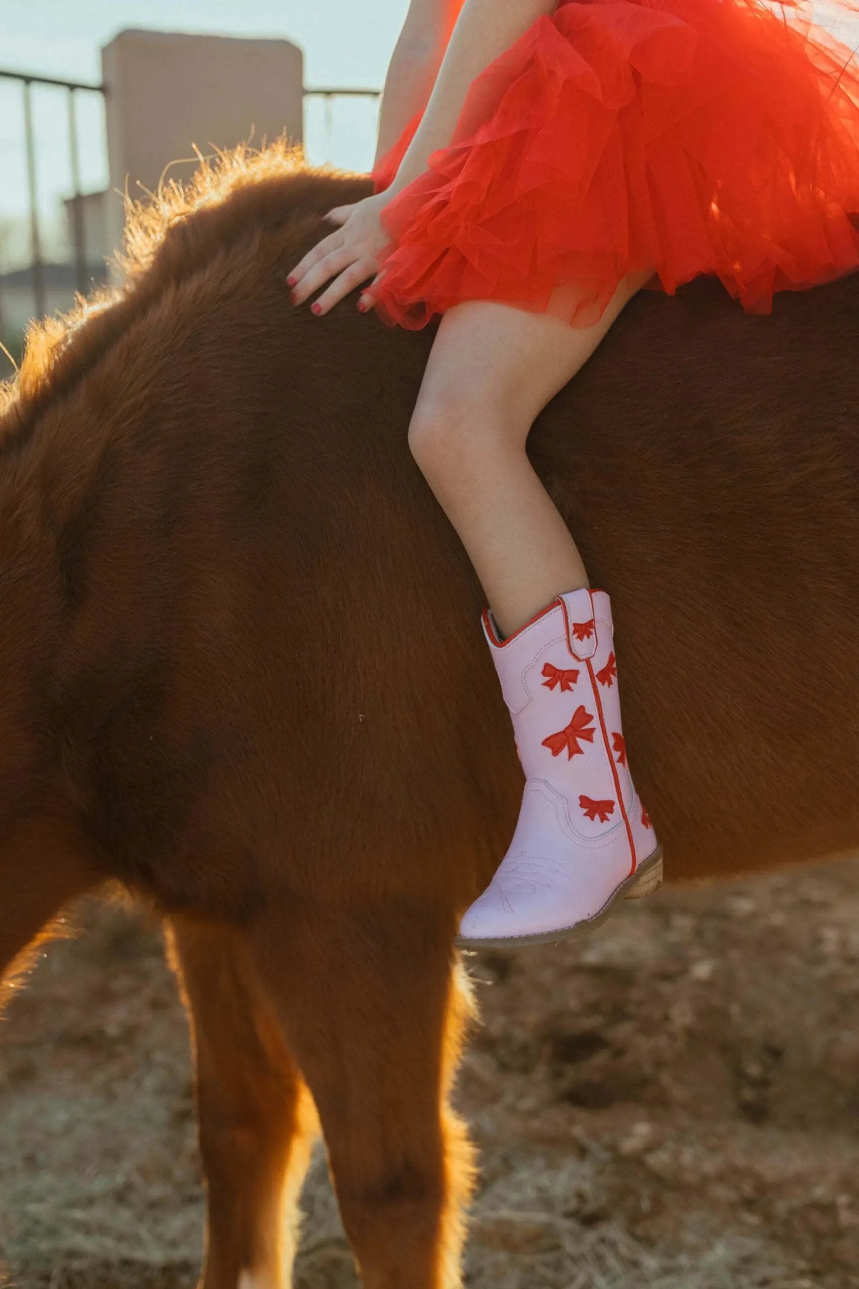 Cowgirl Red + Pink Bow Boots>Meri Meri Online