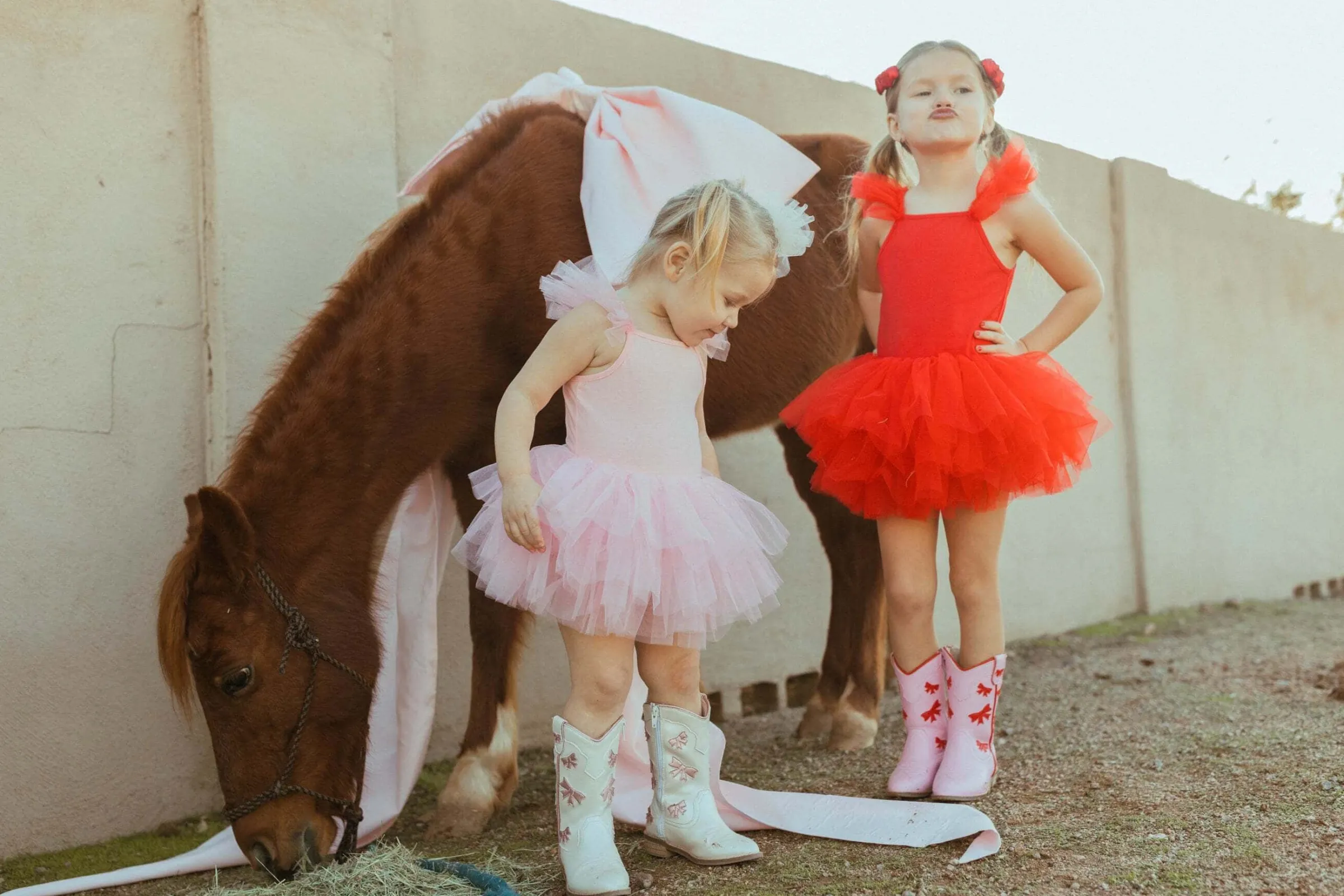 Cowgirl Red + Pink Bow Boots>Meri Meri Online