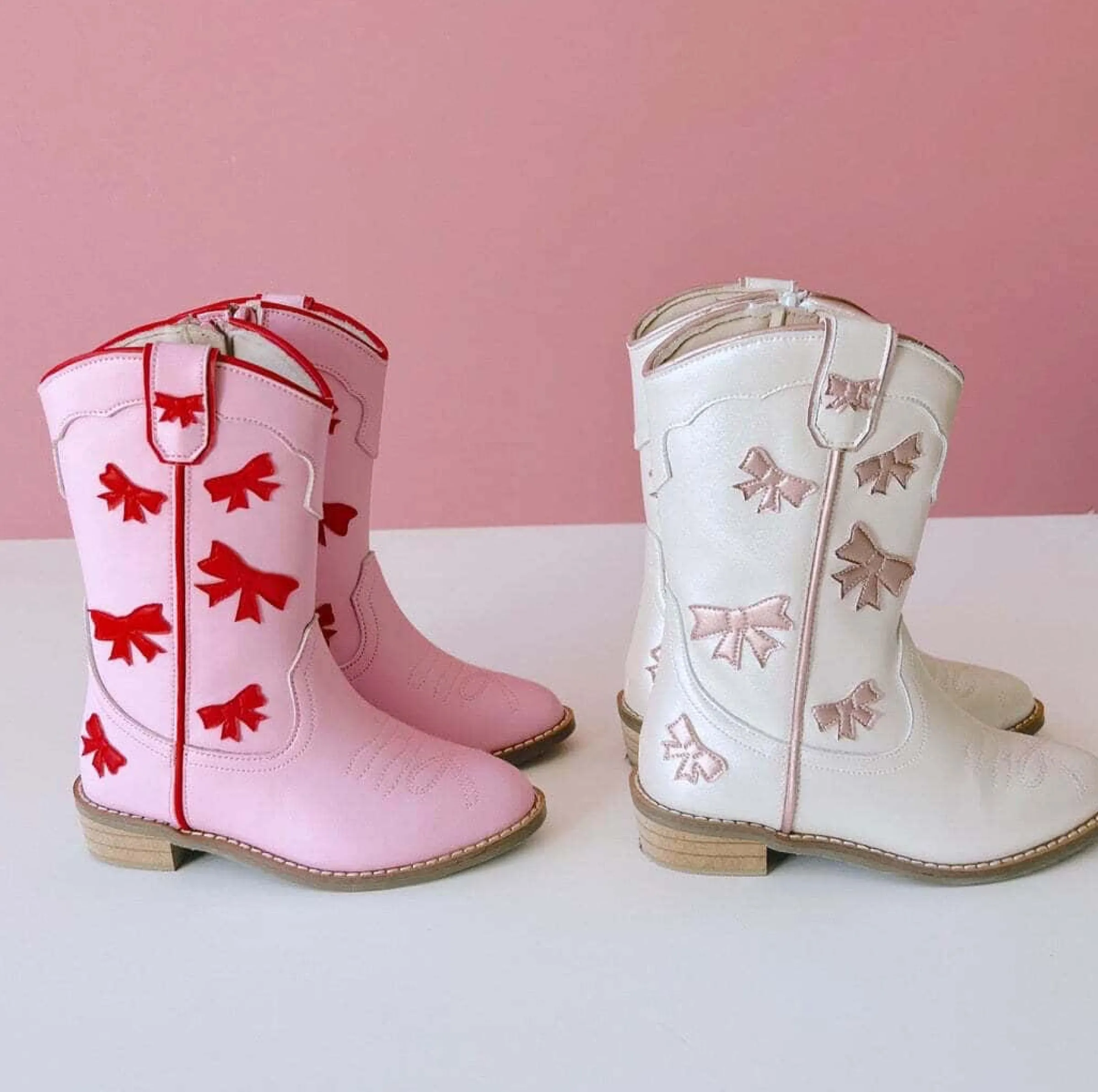 Cowgirl Red + Pink Bow Boots>Meri Meri Online