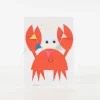 Crab With Bunting Birthday Card>Meri Meri Clearance