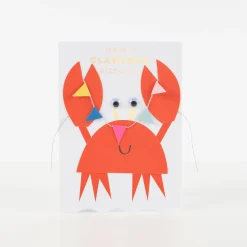 Crab With Bunting Birthday Card>Meri Meri Clearance