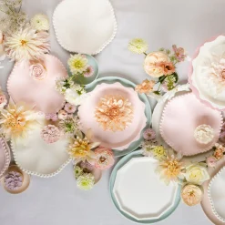 Cream Decorative Edge Compostable Dinner Plates (x 8)>Meri Meri Clearance