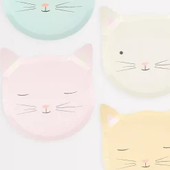 Cute Kitten Plates (x 8)>Meri Meri Hot