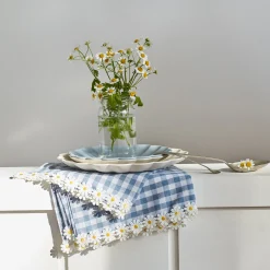 Daisy Edge Gingham Fabric Napkins (x 4)>Meri Meri Discount