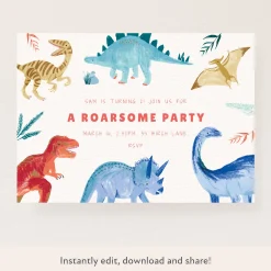 Dinosaur Download & Print Invitation>Meri Meri Best