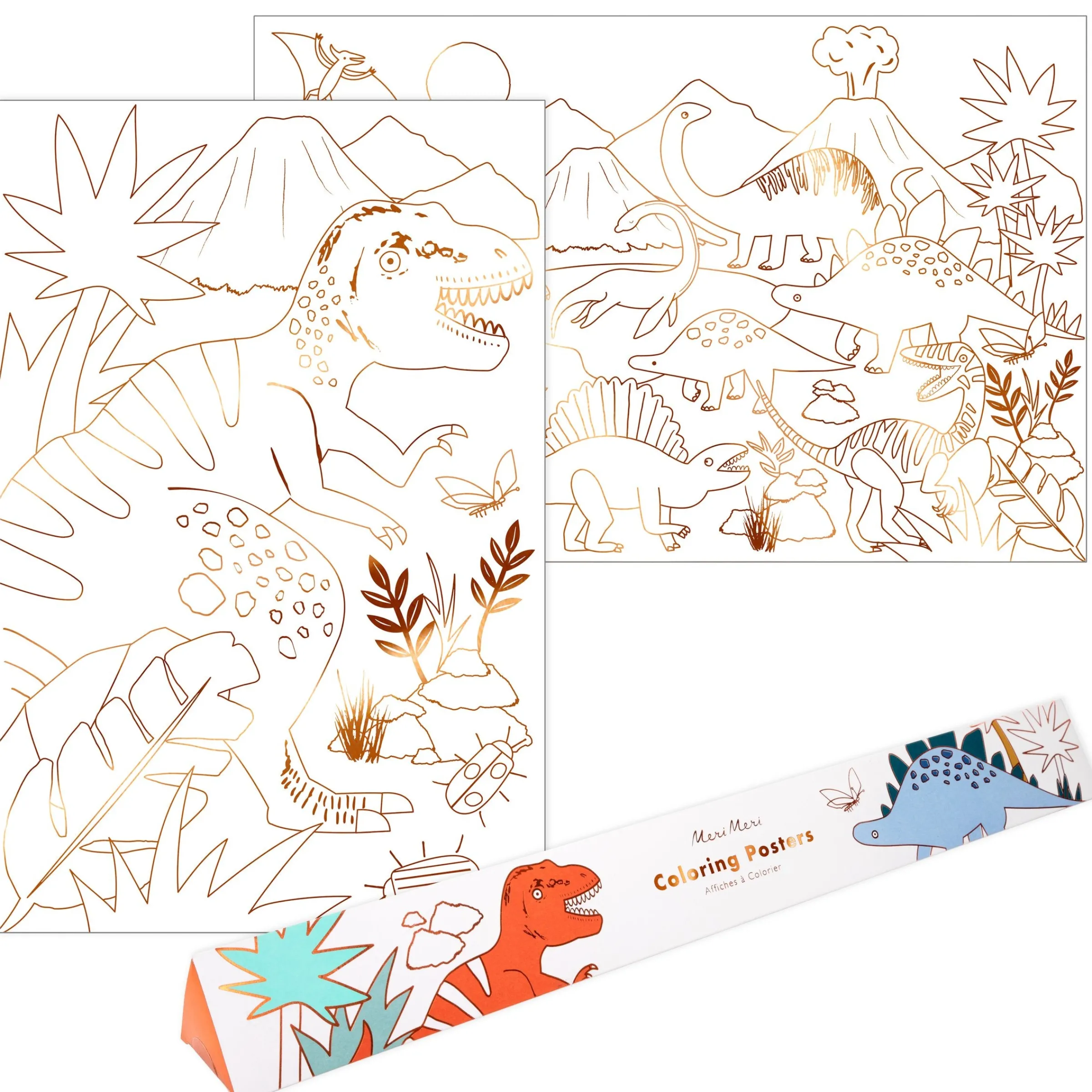Dinosaur Kingdom Coloring Posters (x 2)>Meri Meri New