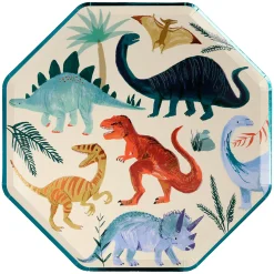 Dinosaur Kingdom Dinner Plates (x 8)>Meri Meri Hot