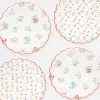 Ditsy Posy Scalloped Side Plates (x 8)>Meri Meri Sale