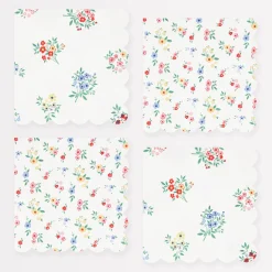 Ditsy Posy Scalloped Small Napkins (x 16)>Meri Meri Hot