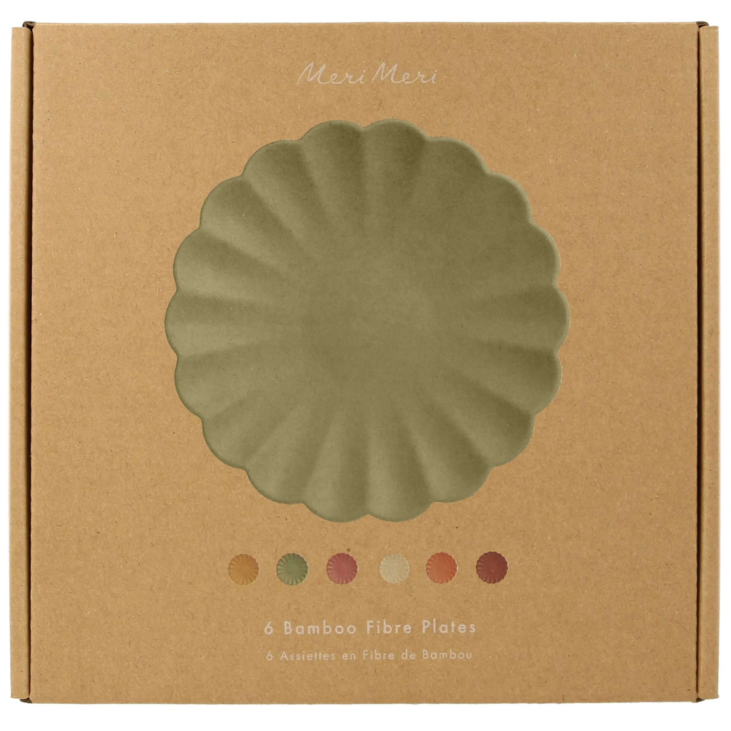 Earthy Small Reusable Bamboo Plates (x 6)>Meri Meri Best