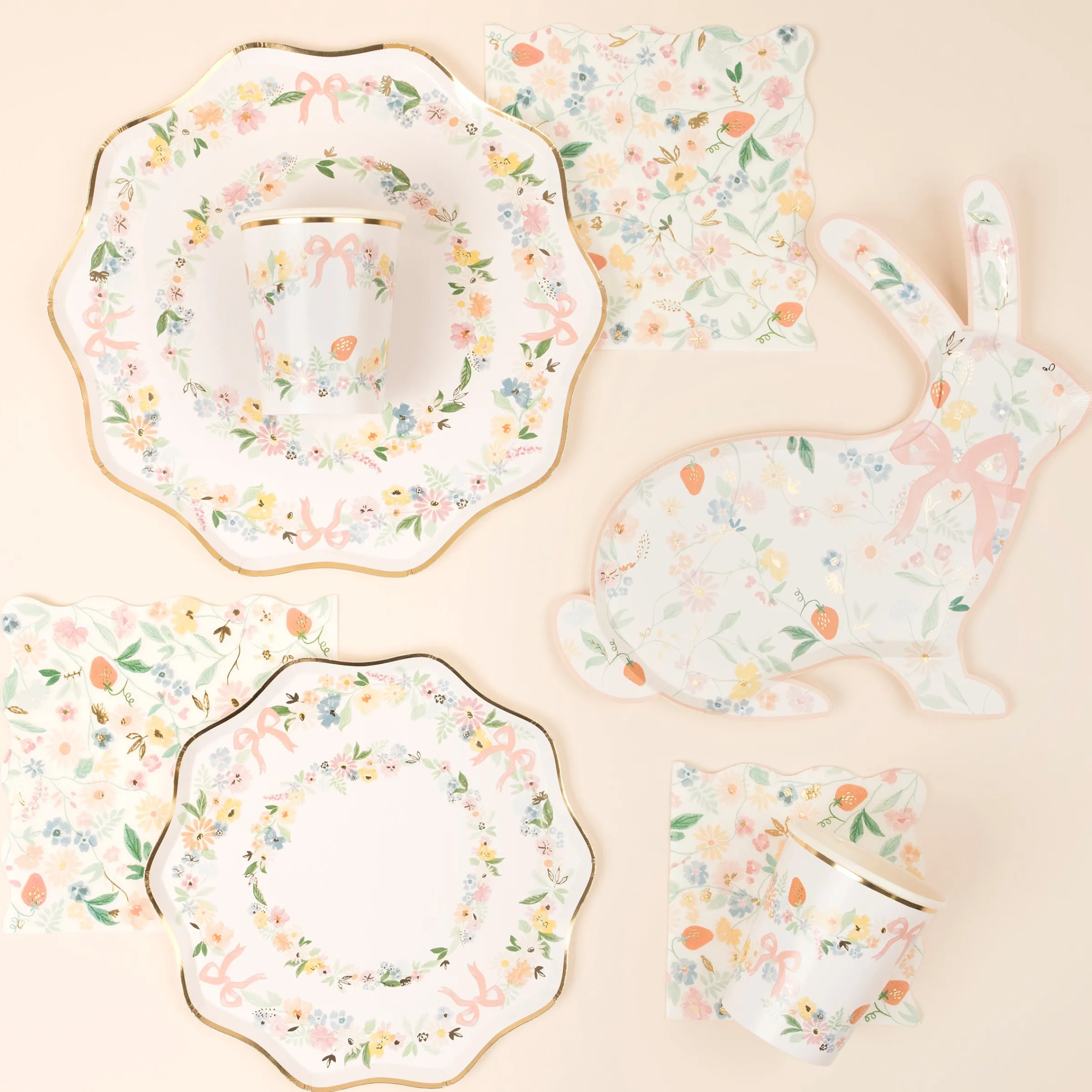 Elegant Floral Large Napkins (x 16)>Meri Meri Outlet