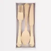 Elegant Gold Foil Detail Wooden Cutlery Set (x 24)>Meri Meri Clearance