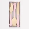Elegant Pink Wooden Cutlery Set (x 24)>Meri Meri Best